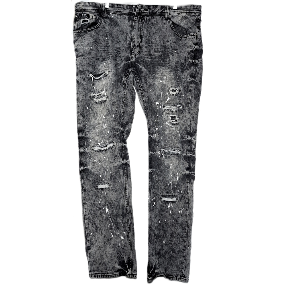 42x34 Contender Distressed Finish Dark Gray Jeans